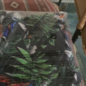 Tropical Escape Men's Long Sleeve Tee - Black and Greens